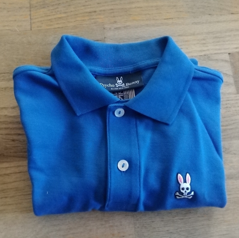 Psycho Bunny Polo Shirt YOUTH Medium (10-12) Blue
